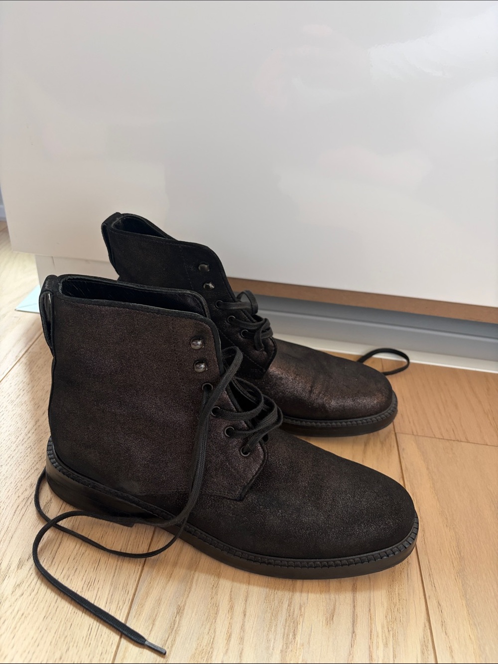 Paul Smith Black Suede Lace-Up Women's Boots